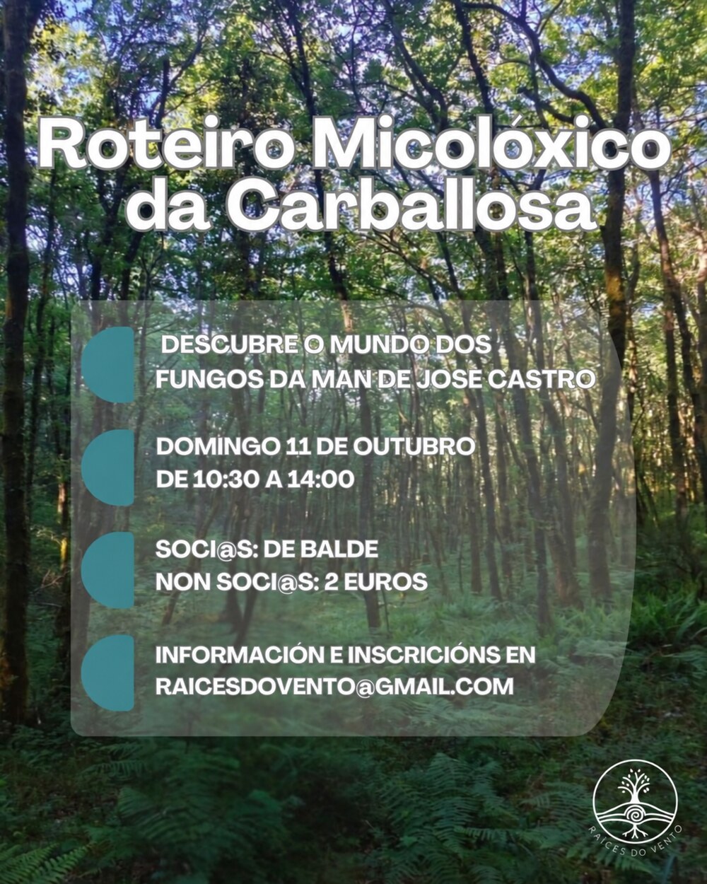 Cartel do Roteiro micolóxico da Carballosa, o 11 de outubro de 2026